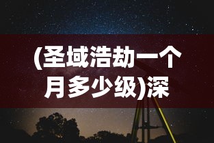 (圣域浩劫一个月多少级)深入探讨：在'圣域浩劫'游戏中，如何在一个月内达到最高级别